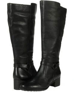 Naturalizer Women Boots Davis, Black Waterproof Wide Calf