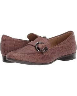 Naturalizer Women Loafers Janie, Cocoa Powder Crocco Print Leather