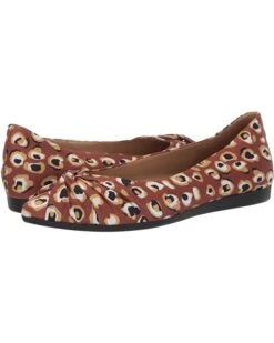 Naturalizer Women Flats Renata, Brown Multi Spotted Leopard Fabric