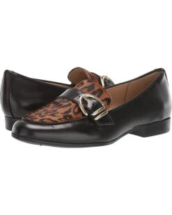 Naturalizer Women Loafers Janie, Black Cheetah Brush-Off Leather