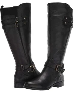 Naturalizer Women Boots Jackie Wide Calf, Black Leather