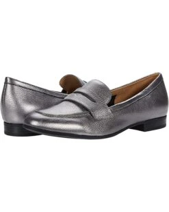 Naturalizer Women Loafers Juliette, Pewter Metallic Leather
